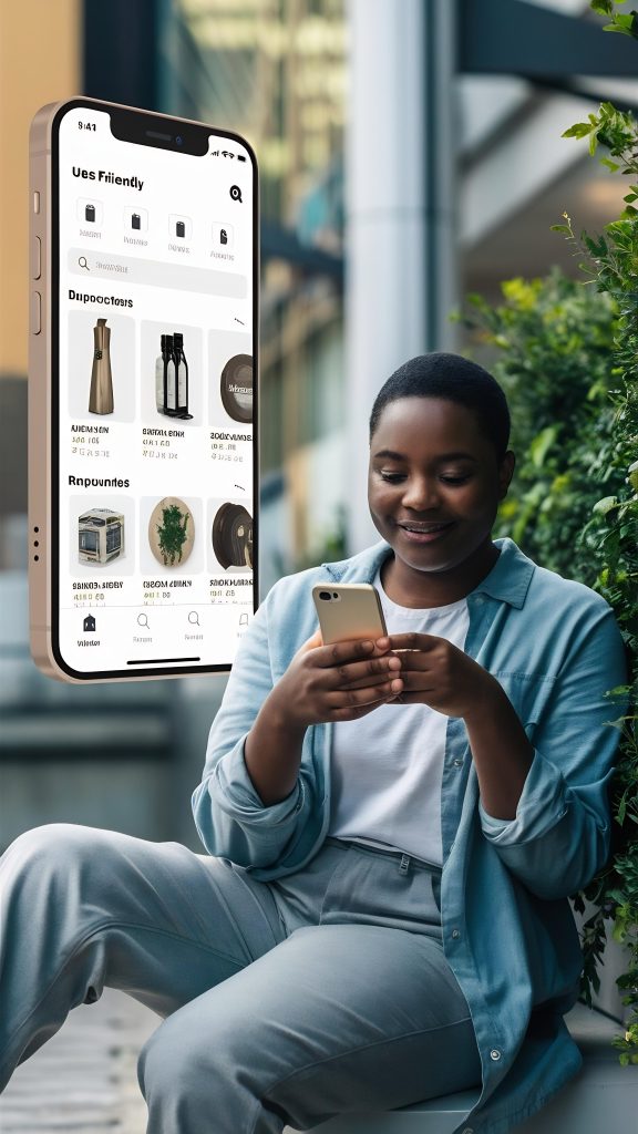 Customer using a mobile ecommerce app