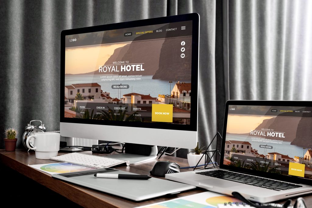 Website design shown across digital devices